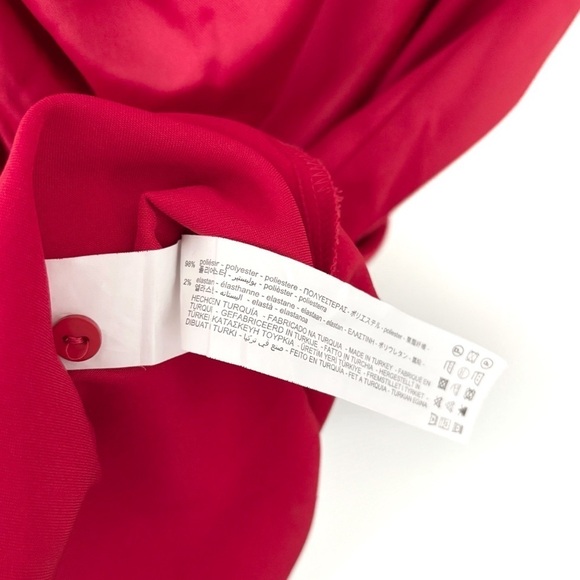 Zara | Red Satin Asymmetrical One Shoulder Mini Dress Size XS - Picture 12 of 13